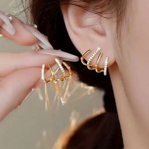 Dainty Stud Ear Claw Rhinestone Earrings New